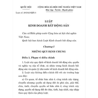 Luật Kinh Doanh Bất Động Sản Năm 2023 (Sửa Đổi, Bổ Sung Năm 2024)