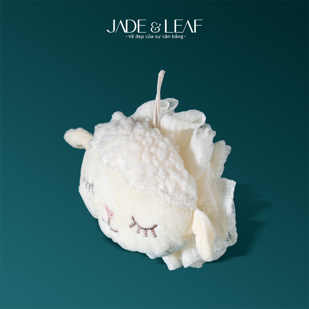 Bông Tắm Tạo Bọt Jade&Leaf Hình Cừu Trắng Lưới Mềm Mịn Size Lớn Tạo Nhiều Bọt Làm Sạch Da