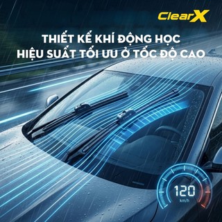 Gạt mưa kính lái Silicon Hàn Quốc ClearX UltraVision - Lưỡi gạt phủ Teflon siêu sạch, bền bỉ | Phụ kiện ô tô ADG