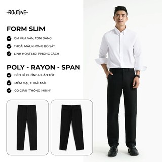 Quần Tây Dài Nam Trơn Form Slim - Routine 10F24PFO044