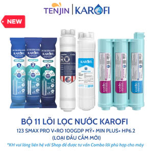 Combo 11 Lõi Lọc Nước Karofi (Mới Nhất) Sử Dụng Smax Pro V, RO Mỹ, Hydrogen-ion và Bộ HP 6.2 Ion Kiềm- Chính hãng