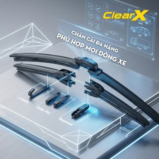 Gạt mưa kính lái Silicon cao cấp Hàn Quốc ClearX MaxVision - Lưỡi gạt phủ Teflon siêu sạch, bền bỉ | Phụ kiện ô tô ADG