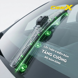 Gạt mưa kính lái Silicon cao cấp Hàn Quốc ClearX MaxVision - Lưỡi gạt phủ Teflon siêu sạch, bền bỉ | Phụ kiện ô tô ADG