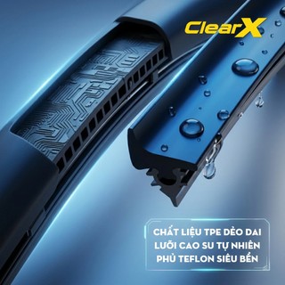 Gạt mưa kính lái Silicon cao cấp Hàn Quốc ClearX MaxVision - Lưỡi gạt phủ Teflon siêu sạch, bền bỉ | Phụ kiện ô tô ADG