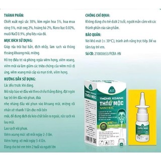 Xịt Mũi Thông Xoang Nano Bạc 20ml | Xịt Thảo Mộc Giảm Nghẹt Mũi, Sổ Mũi, Hỗ Trợ Thông Mũi