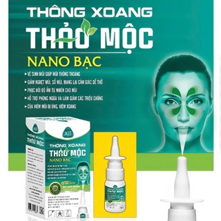 Xịt Mũi Thông Xoang Nano Bạc 20ml | Xịt Thảo Mộc Giảm Nghẹt Mũi, Sổ Mũi, Hỗ Trợ Thông Mũi