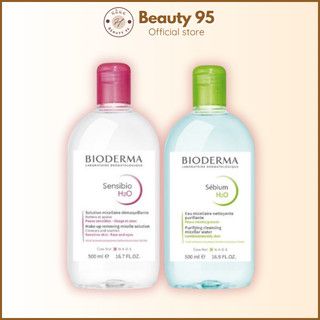 Nước Tẩy Trang Bioderma Sebium H2O Dịu Nhẹ Cho Da Dầu Mụn & Nhạy Cảm 500ml Màu Xanh & Hồng