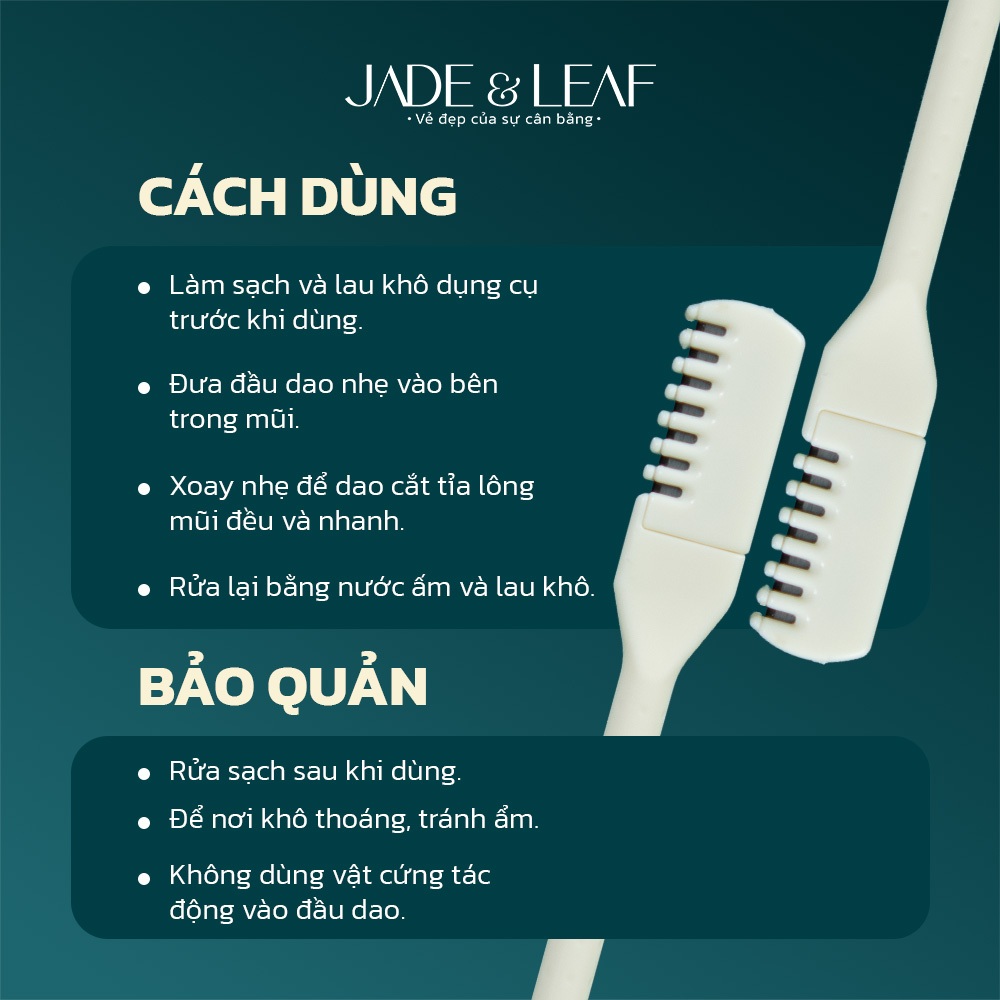 Dao Cạo Lông Mũi 360 Độ Jade&Leaf, Cắt Tỉa Tiện Lợi Sạch Sẽ, Được làm Từ Thép Không Gỉ An Toàn