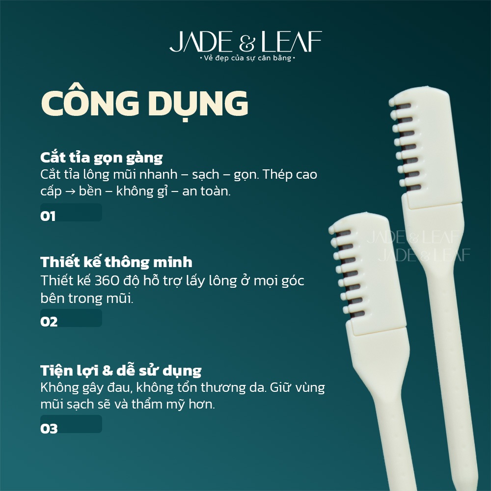 Dao Cạo Lông Mũi 360 Độ Jade&Leaf, Cắt Tỉa Tiện Lợi Sạch Sẽ, Được làm Từ Thép Không Gỉ An Toàn
