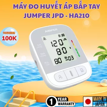 [FDA Hoa Kỳ + xuất USA] Máy đo huyết áp omron điện tử bắp tay Jumper JPD-HA210, Bảo hành chính hãng 5 năm