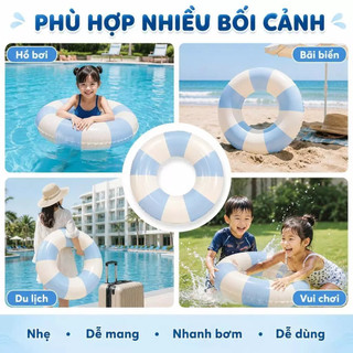 Phao Bơi Hình Tròn Bơm Hơi Cao Cấp,PVC An Toàn,Gọn Nhẹ, Đa Dạng Kích Thước Cho Trẻ Em Và Người Lớn