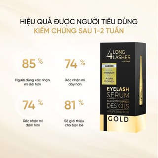 Combo 2 Serum Dưỡng Mi LONG4LASHES Gold (4ml x 2) - Tinh Chất Kích Thích Mọc Dài Và Dày Mi Chính Hãng Ba Lan