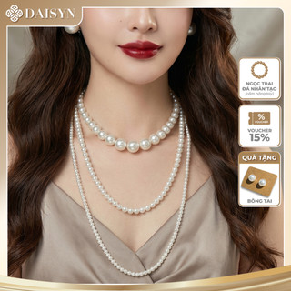 [ DAISYN ] N803 dây chuyền hạt ngọc trai nhân tạo mang áo dài  ,  vòng cổ 3 sợi đính ngọc trai nhân tạo sang trọng