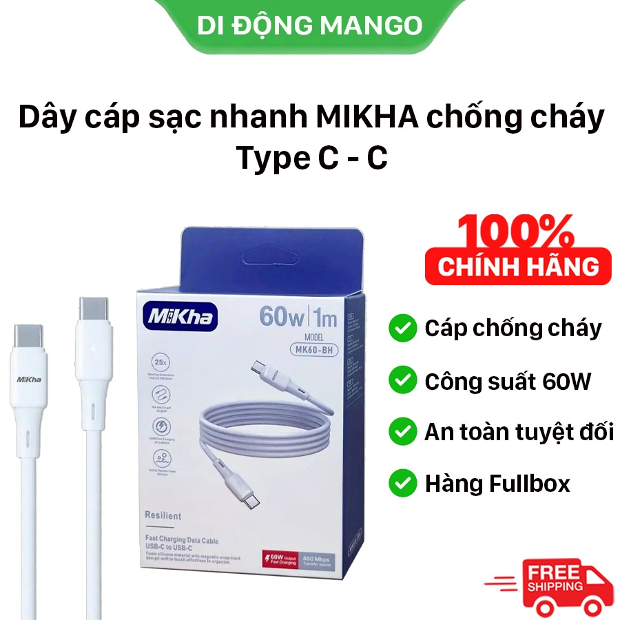 Bộ Củ Cáp Sạc Nhanh MIKHA PD 20W/30W Chính Hãng | Sạc nhanh không nóng máy | An toàn ổn định