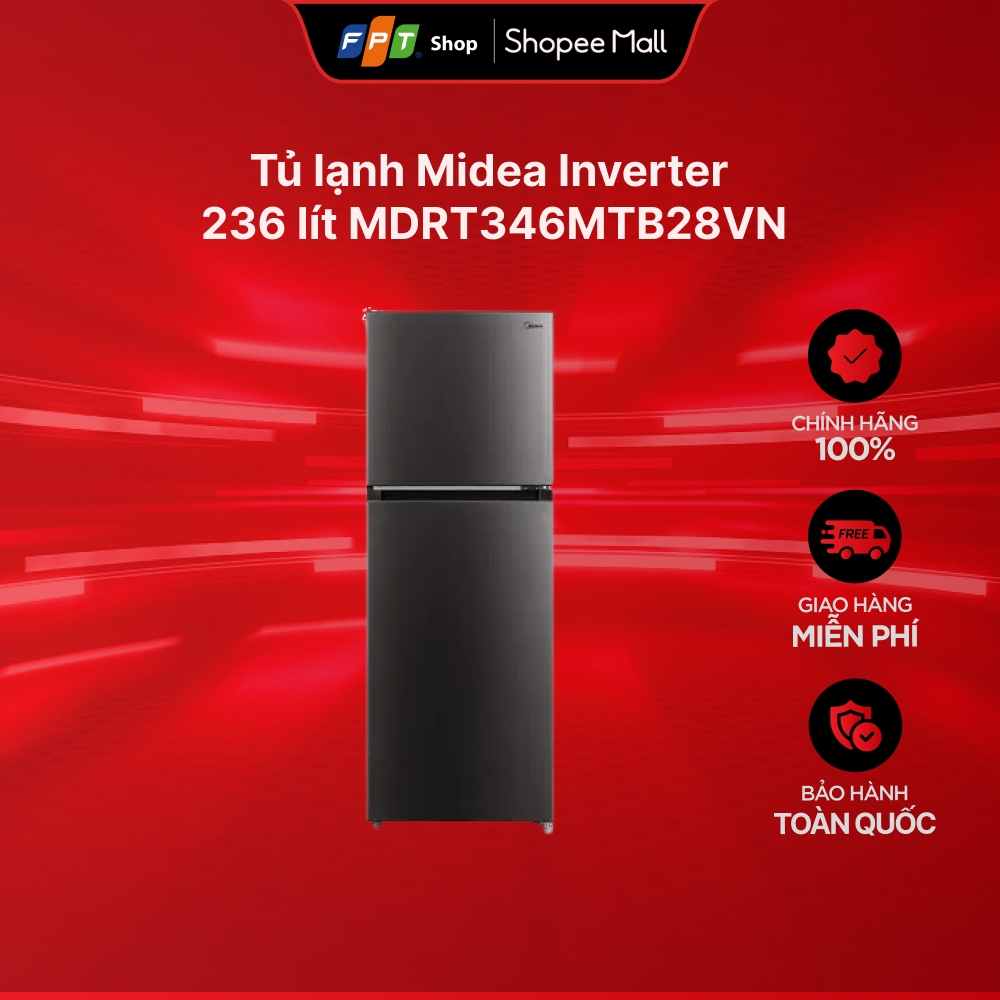 Tủ lạnh Midea Inverter 236 lít MDRT346MTB28VN