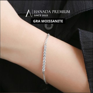 [CHỨNG NHẬN GRA]  Lắc Tay Đá Moissanite 3MM Bạc 925 Xi Bạch Kim Thanh Đá HANADA 1720
