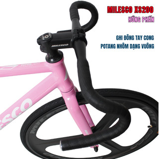 Xe Đạp Fixed Gear MILESCO XS200 Gen 2 & Gen 3 Khung Nhôm Siêu Nhẹ Vành 3 Đao Lốp 700x28C Chính Hãng