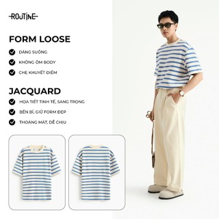 [🔥HOT] Áo Thun Tay Ngắn Sọc Ngang Form Loose - Routine 10S25TSS050