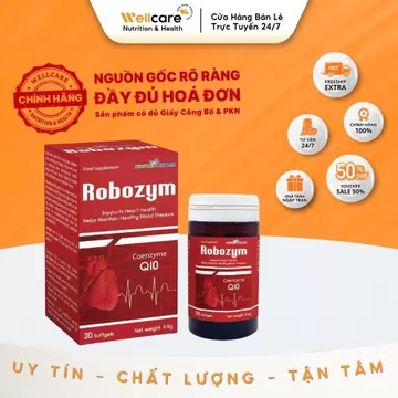 [TIM MẠCH] Robozym - Hỗ Trợ Sức Khỏe Tim Mạch, Chống Oxy Hóa Hiệu Quả - Hộp 30 Viên