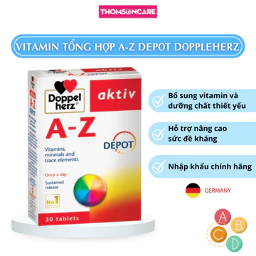 Vitamin tổng hợp Depot Aktiv A Z Doppelherz từ Đức, multivitamin, vitamin tổng hợp cho phụ nữ, cho nam, người cao tuổi