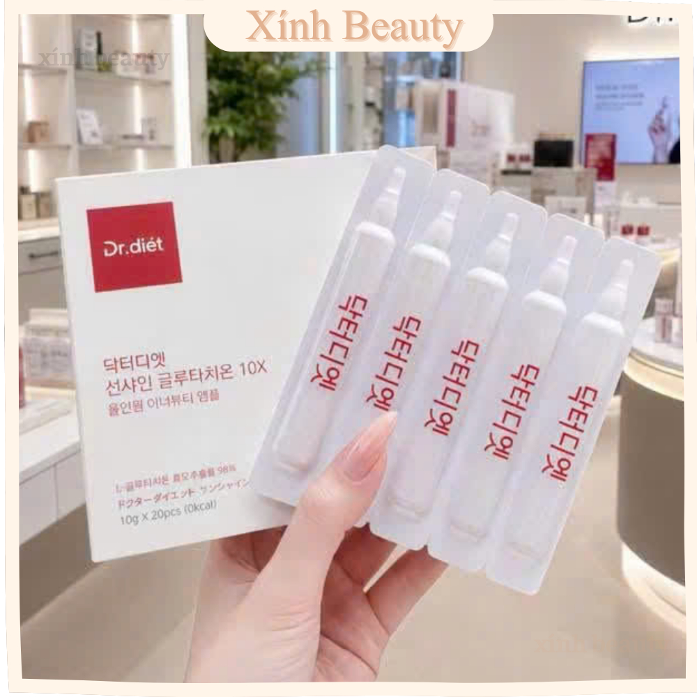 Nước uống trắng da dr.Diet Sunshine Glutathione 10X hộp 20 ống