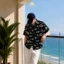Áo Sơ Mi Lụa Họa Tiết Chữ Graffiti, Cuban Shirt Chất Lụa Tuyết Mềm Mịn, Mát, Thấm Hút Tốt, Chống Nhăn - Size 50-100kg
