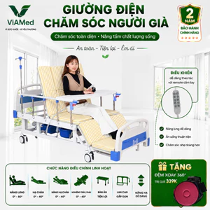 Giường Y Tế Điện Nâng Hạ Lưng - Chân - Lật nghiêng, Giường Bệnh Đa Năng Cho Người Già, Tai Biến (BẢO HÀNH 2 NĂM)