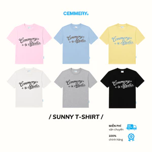 Áo Thun CEMMERY Local Brand Chính Hãng Sunny T-Shirt Cotton 2 Chiều Oversize Unisex Logo In 6 Màu