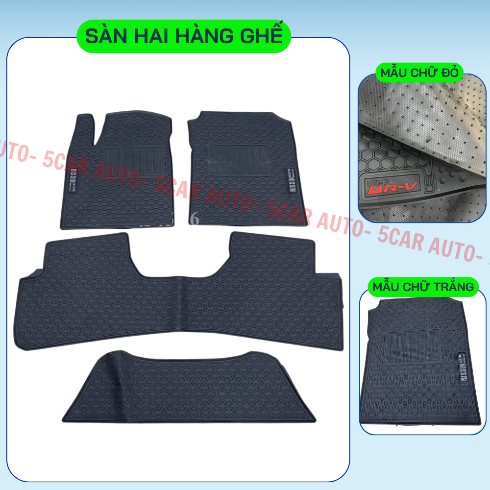 Thảm Lót Sàn Cao Su Honda BRV 2022- Nay, Cao su đúc Không Mùi , Vừa Khít Form Xe- Chống Nước, Dễ Dàng Lắp Đặt