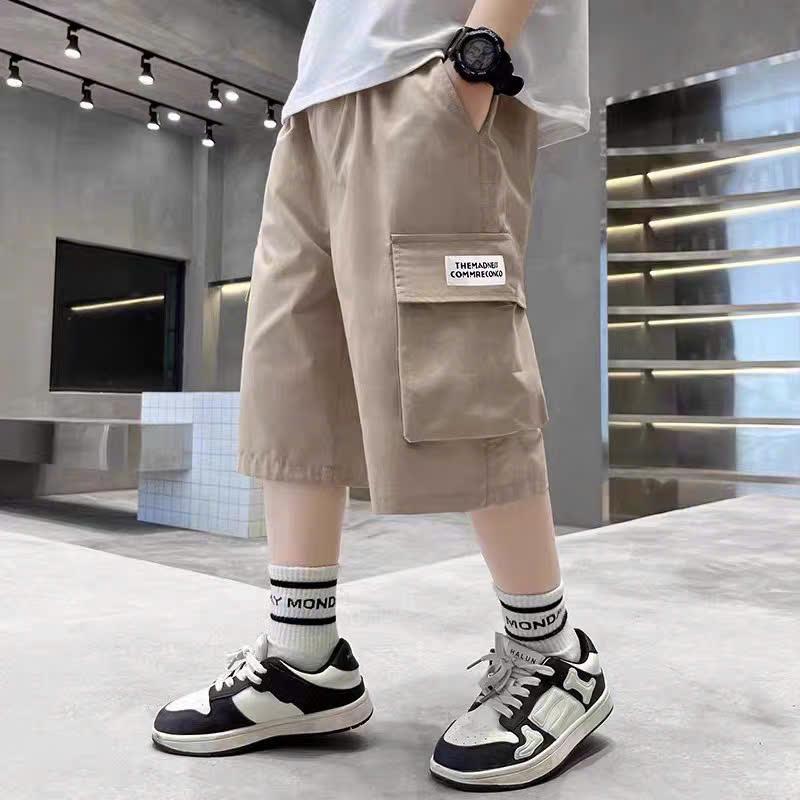 Quần Ngố Kaki Bé Trai Túi Hộp Form To 17-60kg, Quần Lửng Kaki Mềm Đẹp Cho Bé 5-15 Tuổi