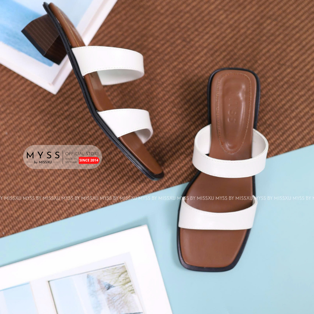 Giày guốc nữ 2 quai ngang 5cm cao cấp MYSS - SU251
