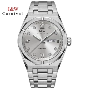 Đồng Hồ Nam Chính Hãng I&W Carnival 751G-T4 Full Box Chống Nước Kính Sapphire (Máy Cơ Tự Động)