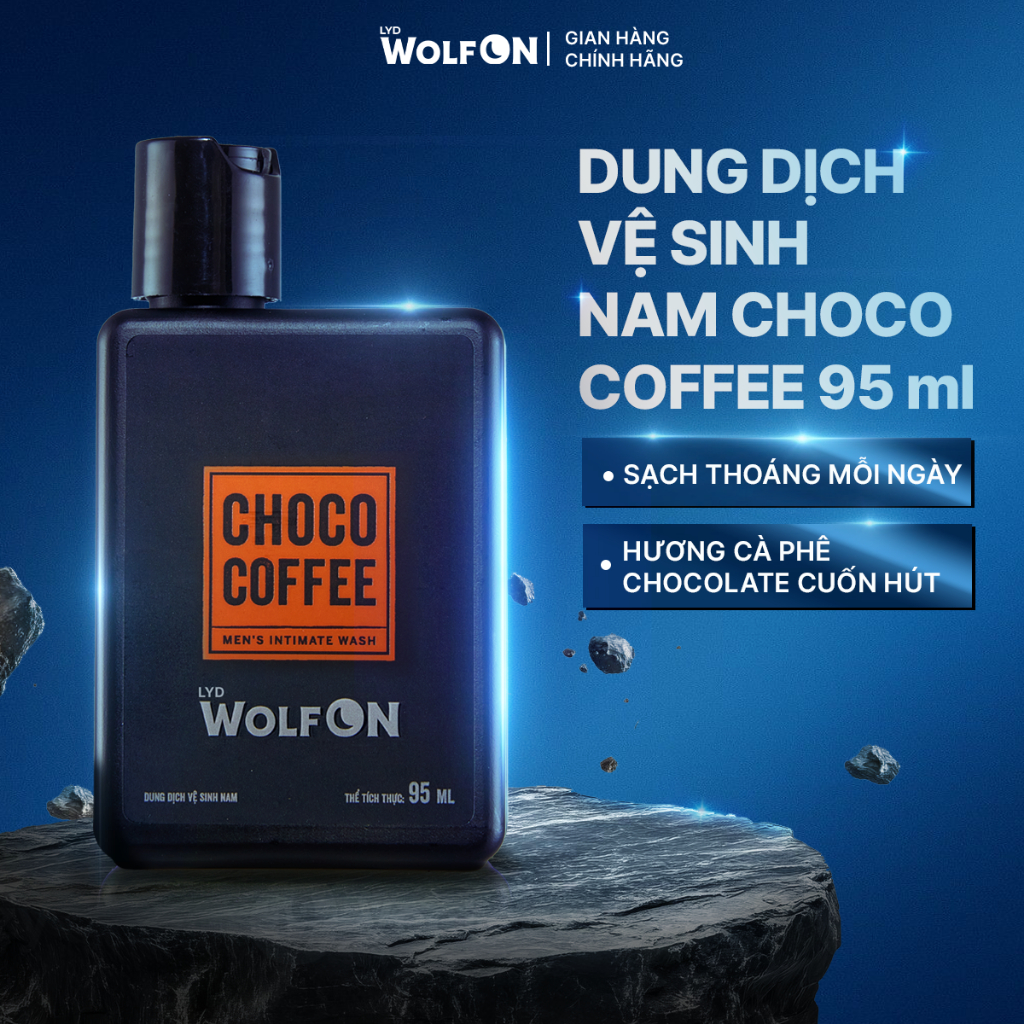 Dung Dịch Vệ Sinh Nam Giới LYD Wolf ON Choco Coffee Ngọt Ngào Sạch Thơm Cuốn Hút 95ml