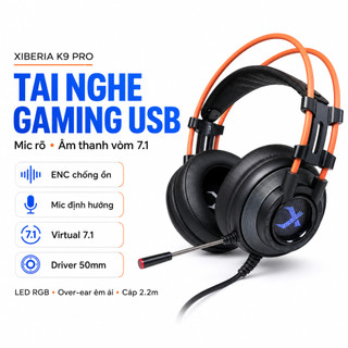 [CHÍNH HÃNG - BH 1 NĂM] Tai nghe gaming Xiberia K9 Pro Virtual 7.1 LED RGB ENC Driver 50mm Dây 2.2m