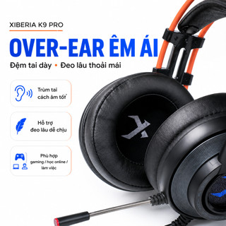 [CHÍNH HÃNG - BH 1 NĂM] Tai nghe gaming Xiberia K9 Pro Virtual 7.1 LED RGB ENC Driver 50mm Dây 2.2m