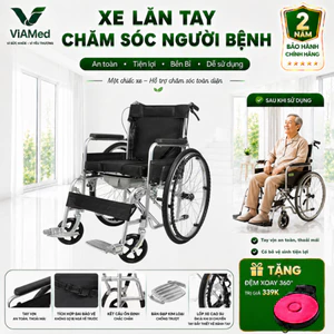Xe Lăn Tay Chăm Sóc Người Già Cao Cấp – An Toàn, Tiện Lợi, Tích Hợp Bô Vệ Sinh (BẢO HÀNH 2 NĂM)