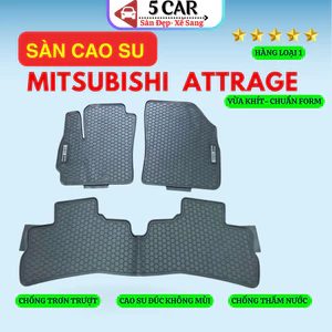 Thảm LÓT SÀN Xe Mitsubishi Attrage 2015- 2025 MẪU NISSIN, chất liệu Cao Su đúc, không mùi, dễ vệ sinh- Mẫu Nissin