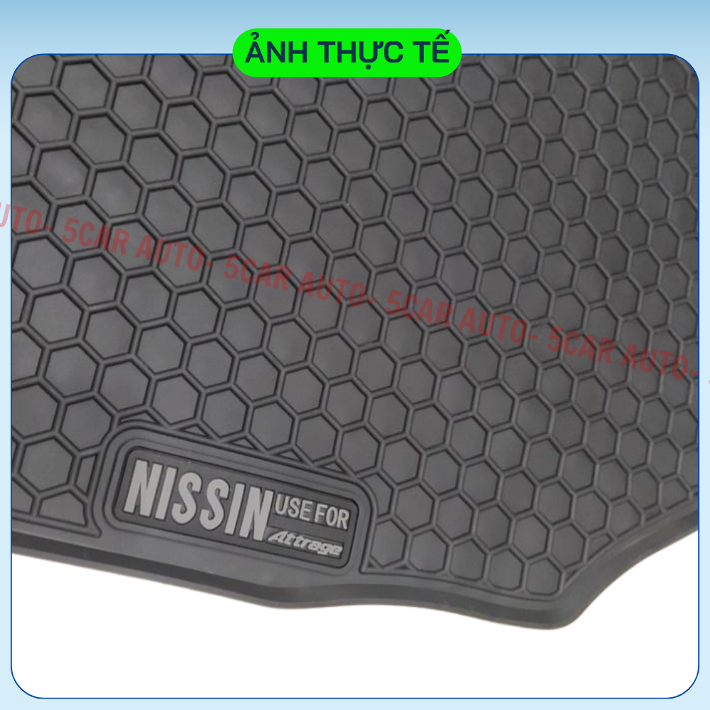Thảm LÓT SÀN Xe Mitsubishi Attrage 2015- 2025 MẪU NISSIN, chất liệu Cao Su đúc, không mùi, dễ vệ sinh- Mẫu Nissin