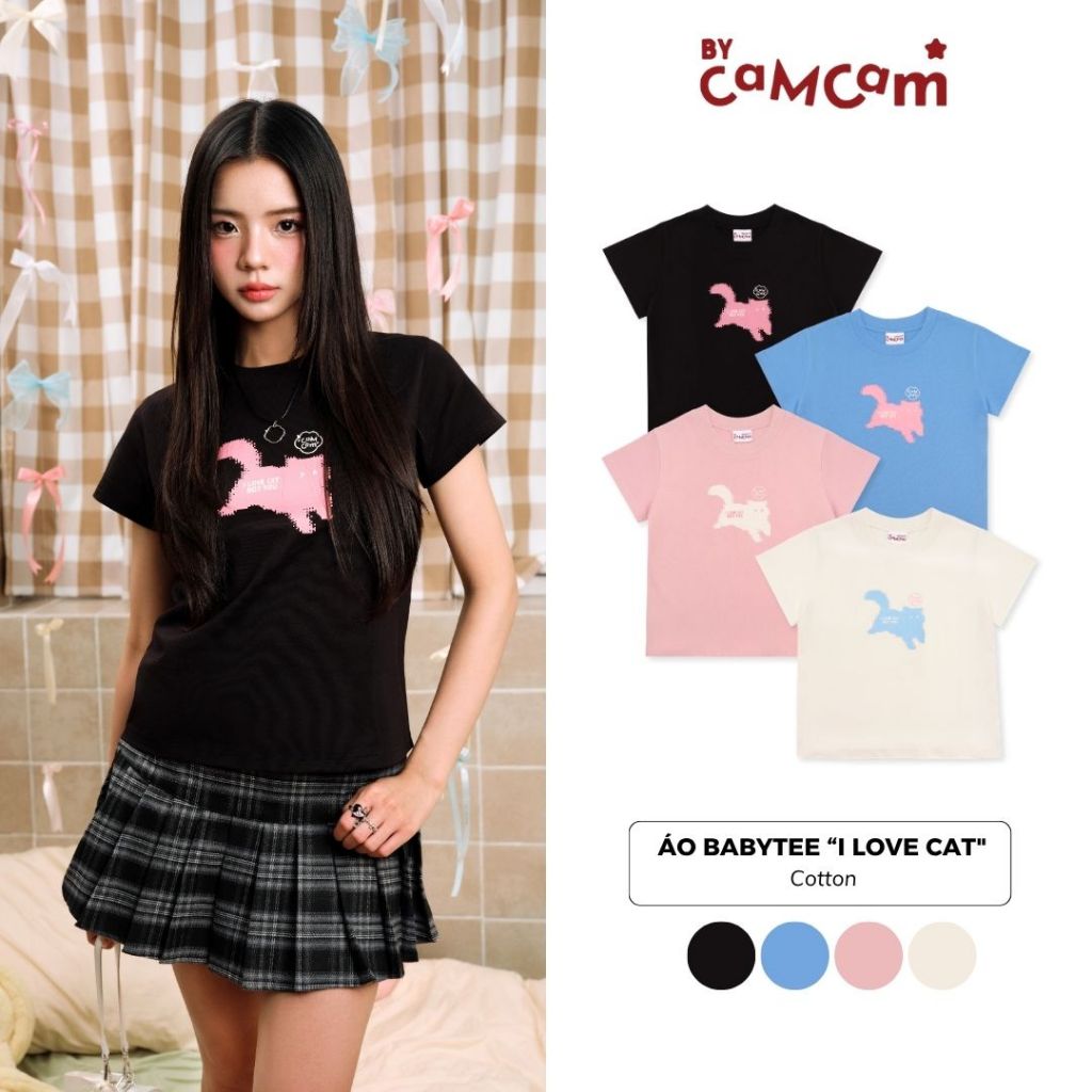 Áo Baby Tee Bycamcam "I Love Cat" 100% Cotton [BST Cat's Favorite]  ABN030