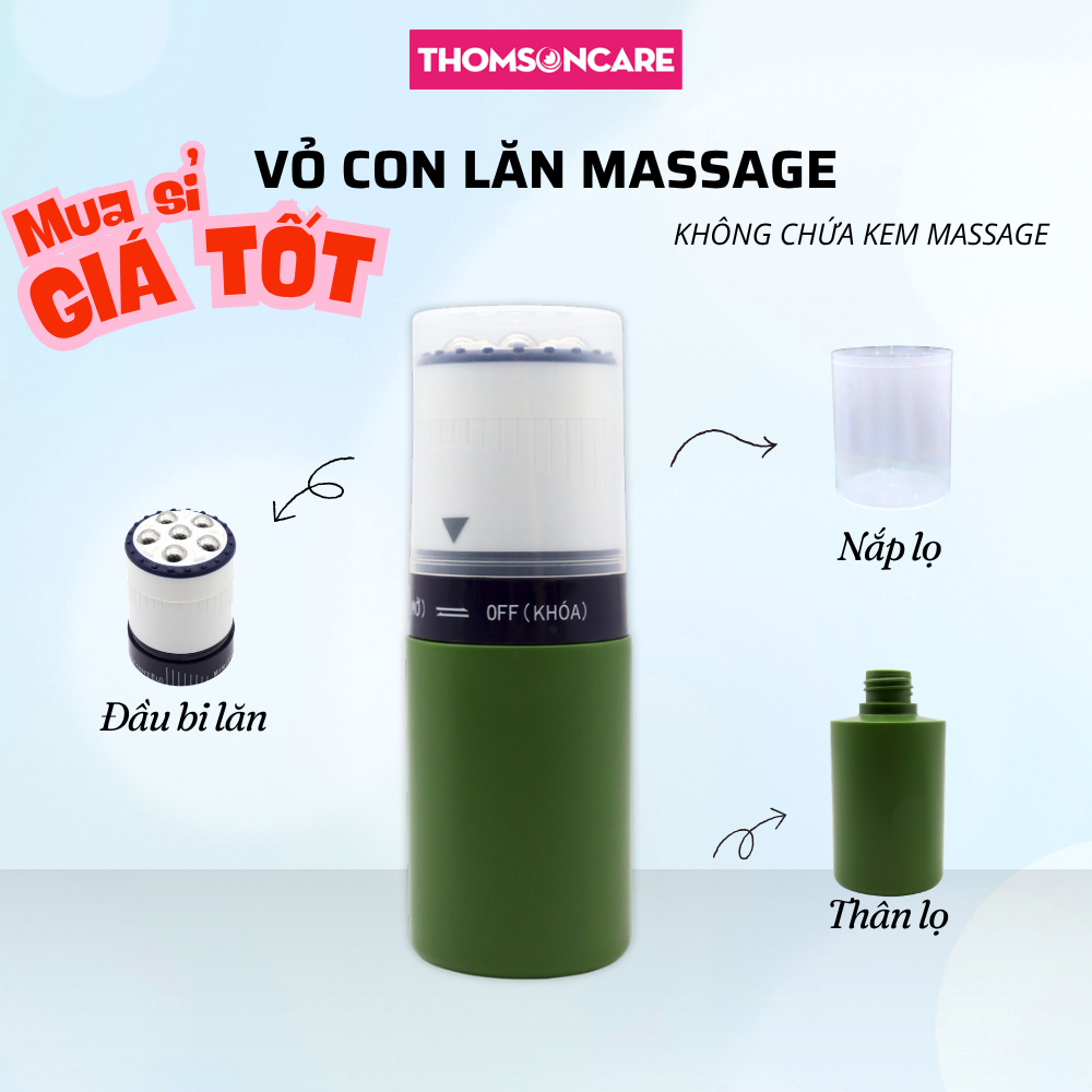 Vỏ con lăn massage 80ml đựng kem mát xa giảm đau mỏi