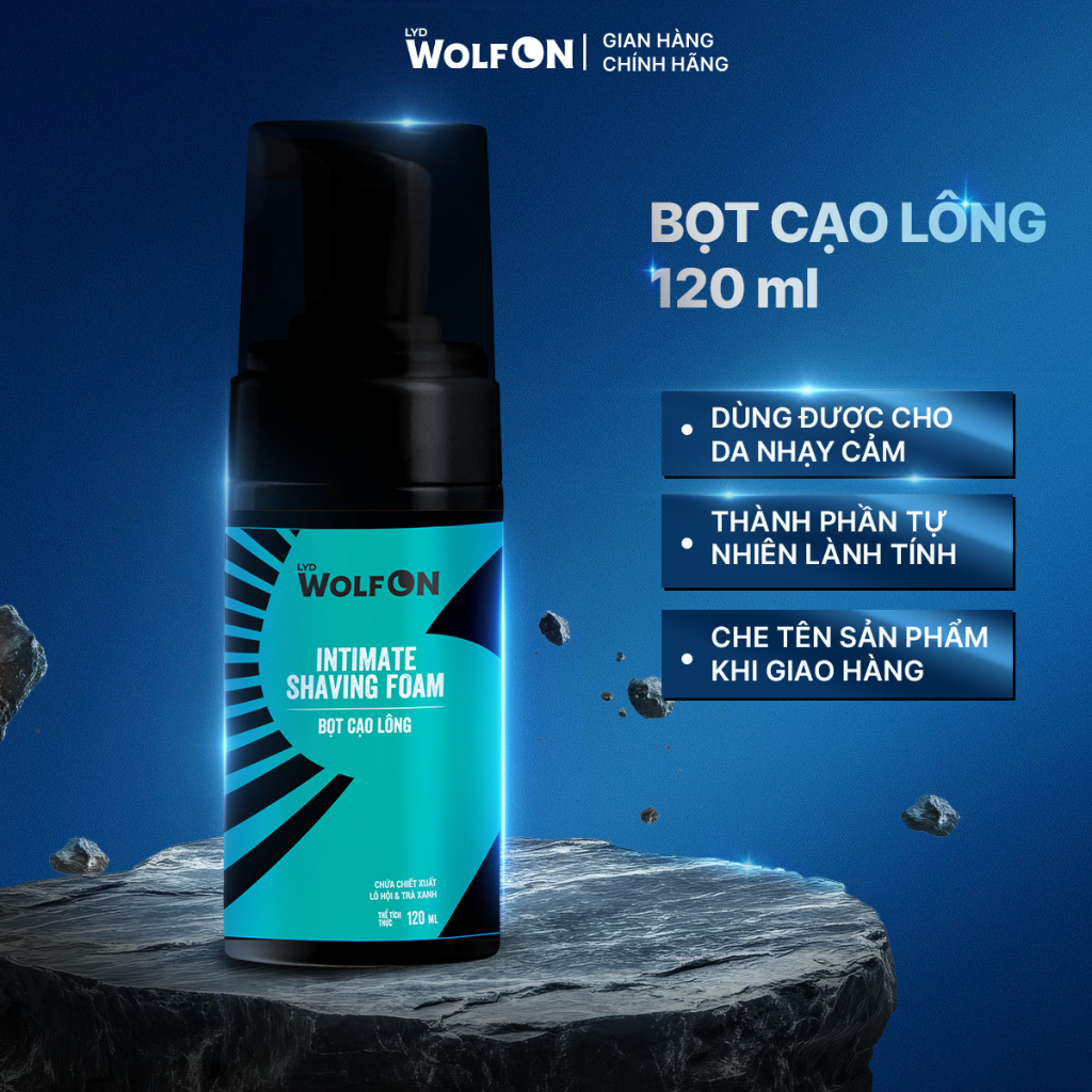 Bọt Cạo Lông LYD Wolf On, Unisex, Chăm Sóc Vùng Kín, An Toàn Cho Niêm Mạc Chai 120ml