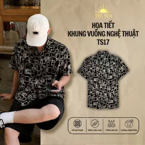 Áo Sơ Mi Lụa Họa Tiết Khung Vuông Nghệ Thuật, Cuban Shirt Chất Lụa Tuyết Mềm Mịn, Thấm Hút, Chống Nhăn - Size 50-100kg