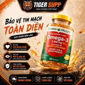 Spring Valley Omega-3 Fish Oil - Viên Dầu Cá Siêu Cô Đặc Vị Chanh Hỗ Trợ Tốt Trí Não Và Mắt