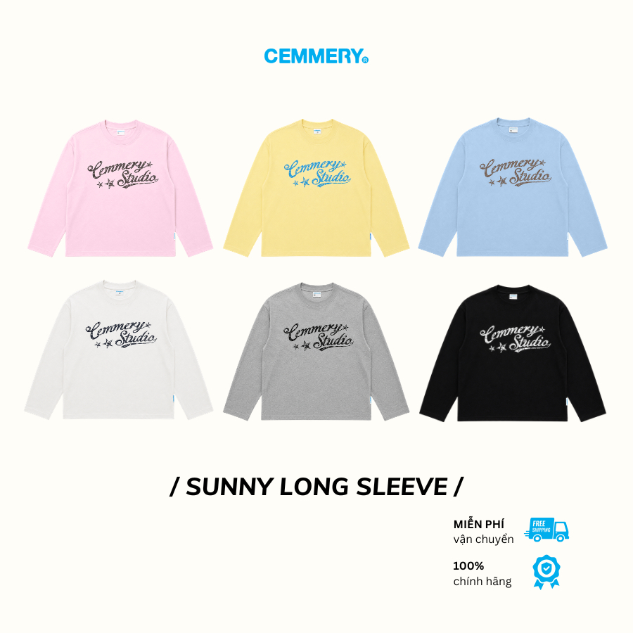 Áo Thun Tay Dài CEMMERY Local Brand Chính Hãng Sunny Long Sleeve Cotton Form Oversize Unisex 6 Màu