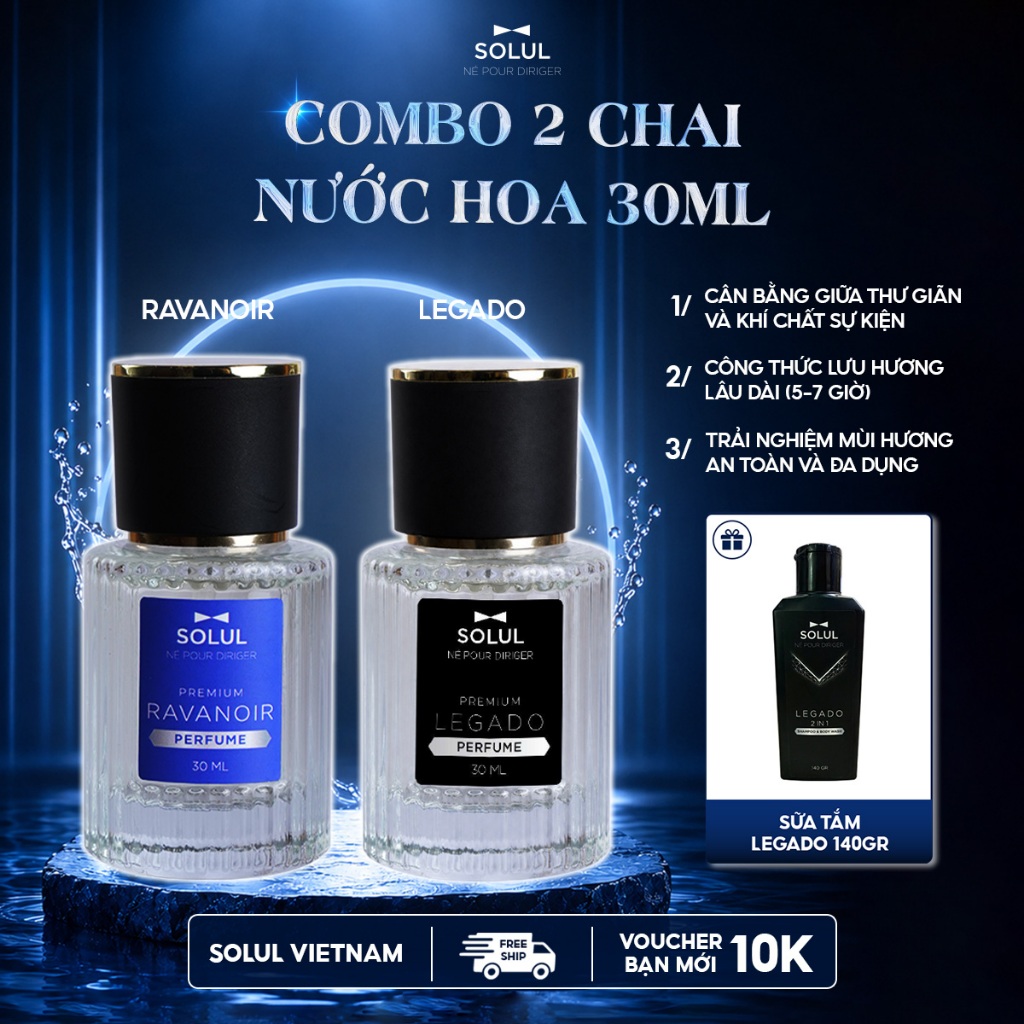 Nước Hoa Nam SOLUL PREMIUM 30ml-Hương Thơm Cuốn Hút,Đẳng Cấp Phái Mạnh, Quà Tặng Bạn Trai Sang Trọng