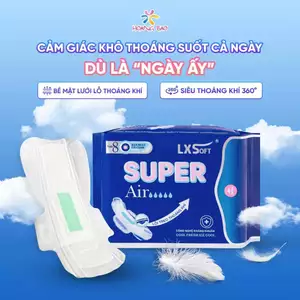 Băng vệ sinh LXSoft Super Air BỀ MẶT LƯỚI siêu mềm mại, mỏng nhẹ 1mm, siêu thấm hút và thoáng khí cho làn da nhạy cảm