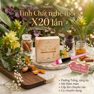 Mặt Nạ Ngủ Nghệ Dưỡng Trắng Da, Mờ Thâm, Cấp Ẩm Chuyên Sâu ( Tặng Kèm Cọ) 50g