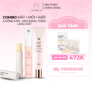 COMBO NÀNG THƠ dưỡng môi, lăng mắt, kem nâng tông [MUA 3 ĐƯỢC 4] - SKIN-07 | DAMDAVN