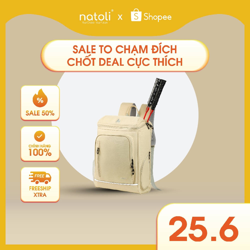 Balo cầu lông thể thao NATOLI đựng giày, đựng vợt cầu lông, chống nước cao cấp BST ProSport Backpack B26