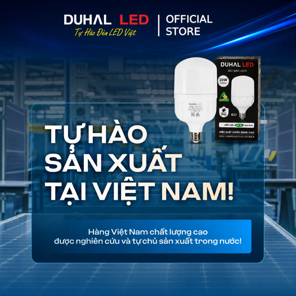 Bóng Đèn LED Trụ DUHAL KLB Ánh Sáng Trắng, Siêu sáng 20W 30W 40W 50W 60W